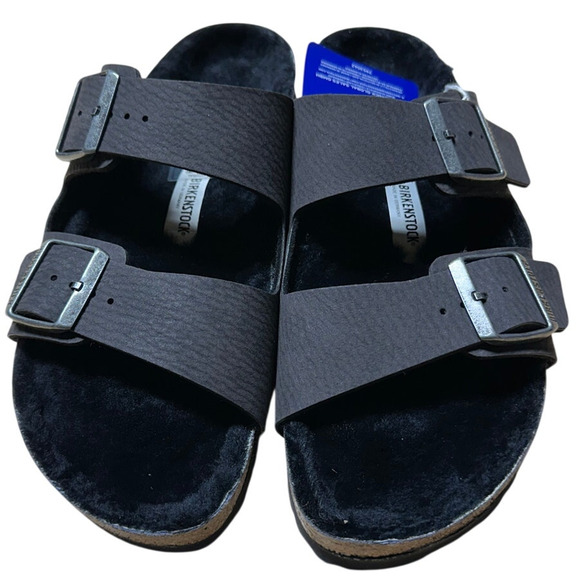 Birkenstock Arizona BS Shearling Desert Dust Black Narrow  display picture 2